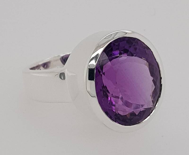 Amethyst-Ring, Sterlingsilber-Ring 53, 5 von AureliaEdelsteine1