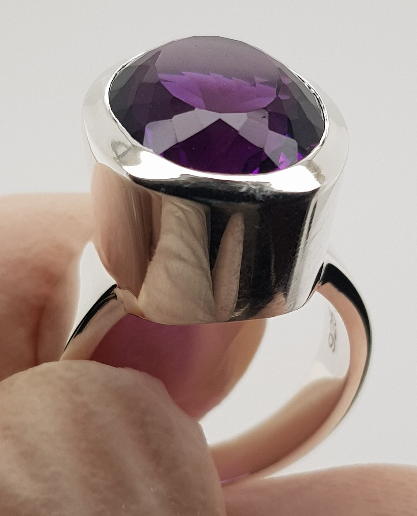 Amethyst-Ring, Sterlingsilber-Ring 53, 5 von AureliaEdelsteine1