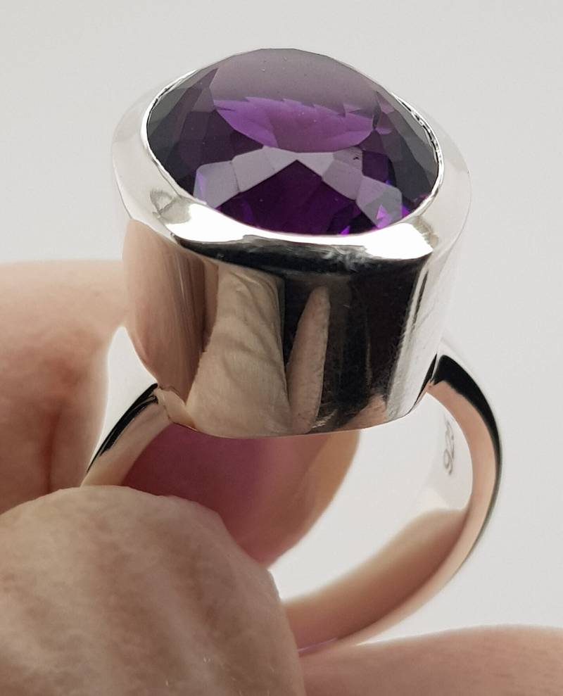 Amethyst-Ring, Sterlingsilber-Ring 53, 5 von AureliaEdelsteine1