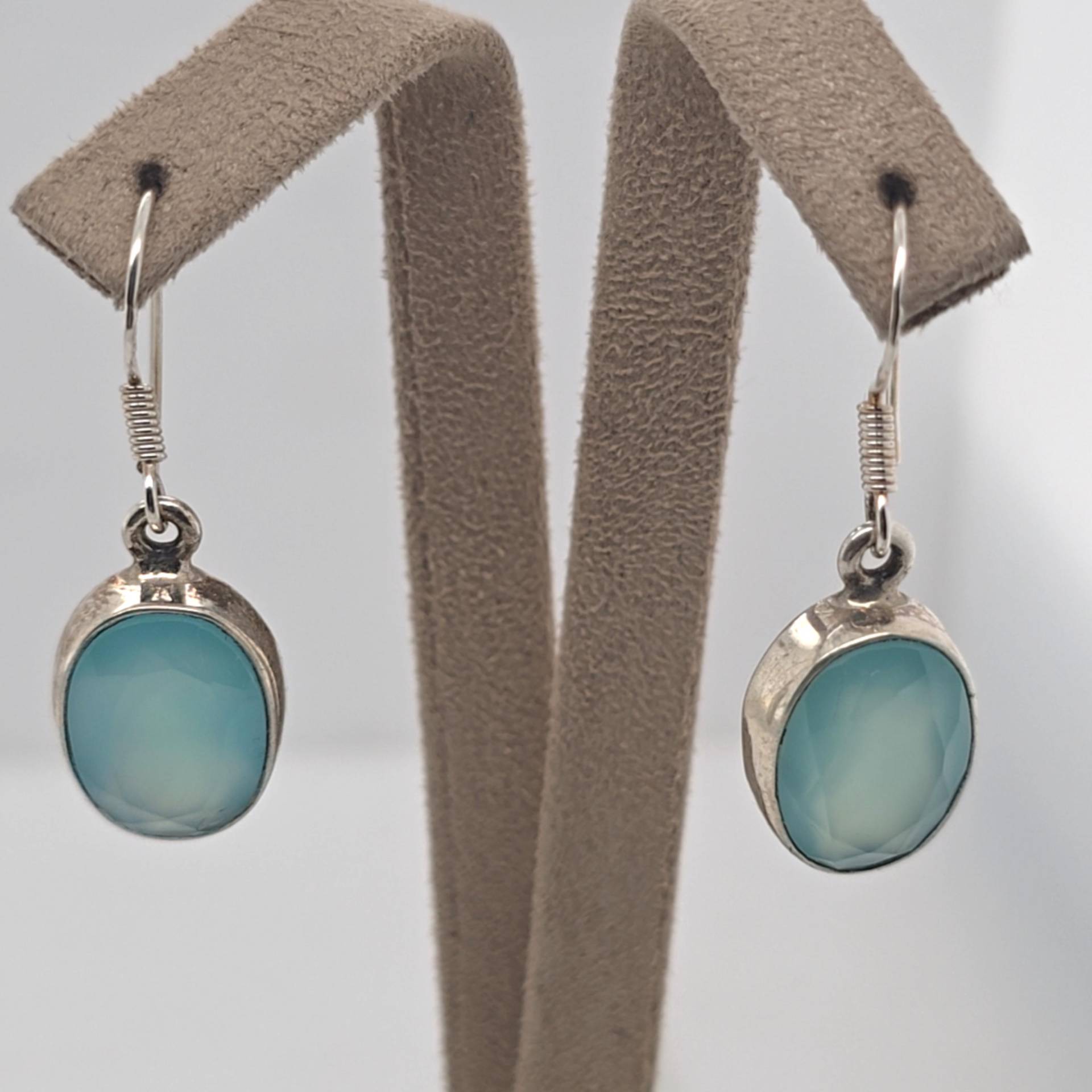 Aqua Chalcedon Sterling Silber Ohrringe von AureliaEdelsteine1