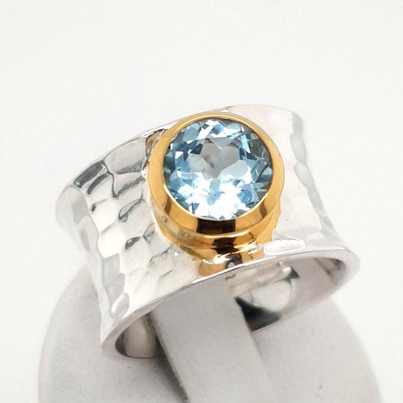Blautopas Sterling Silber Ring 51/52 von AureliaEdelsteine1