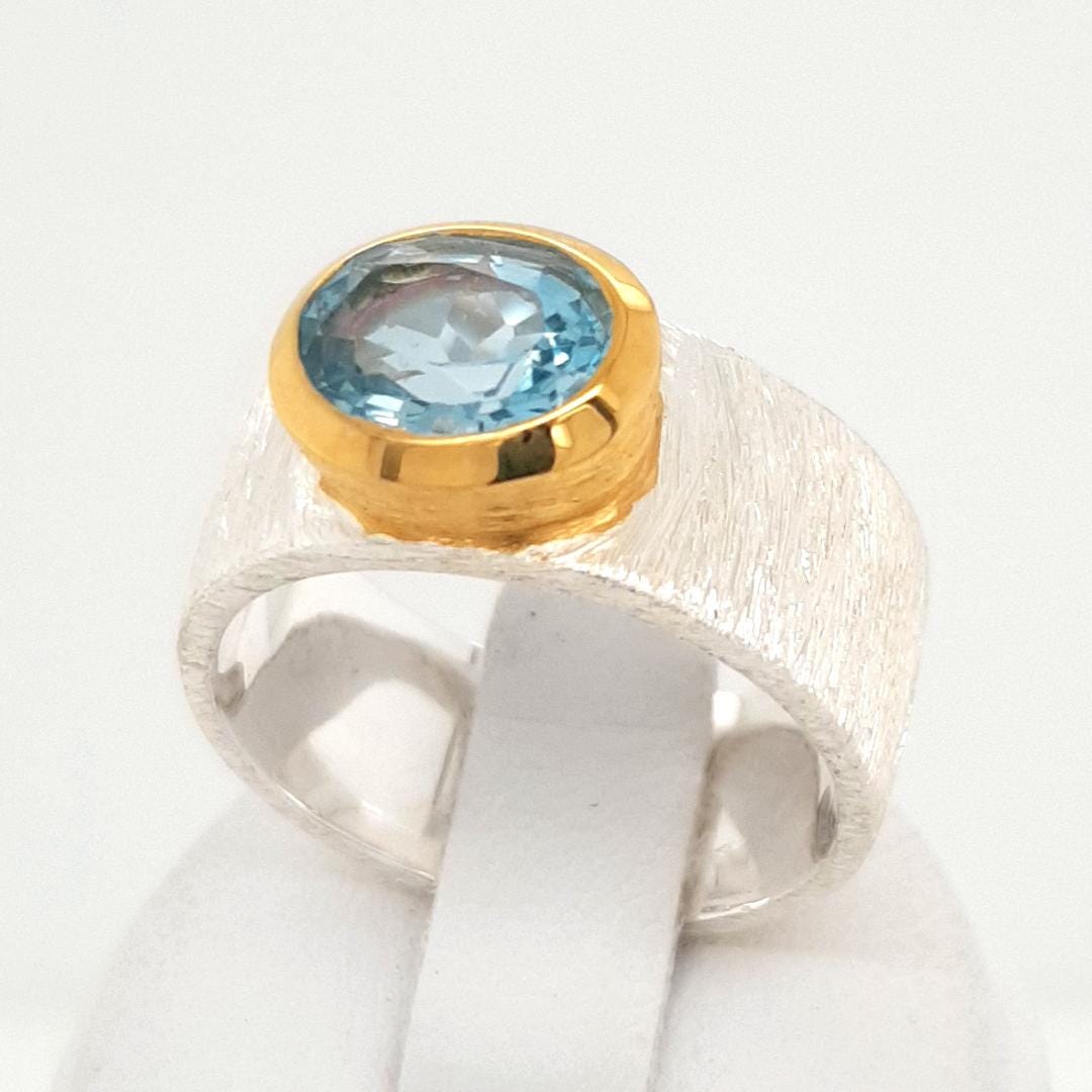 Blautopas Sterling Silber Ring 51.5/53/53.5/54.5/55.5/57.5 von AureliaEdelsteine1