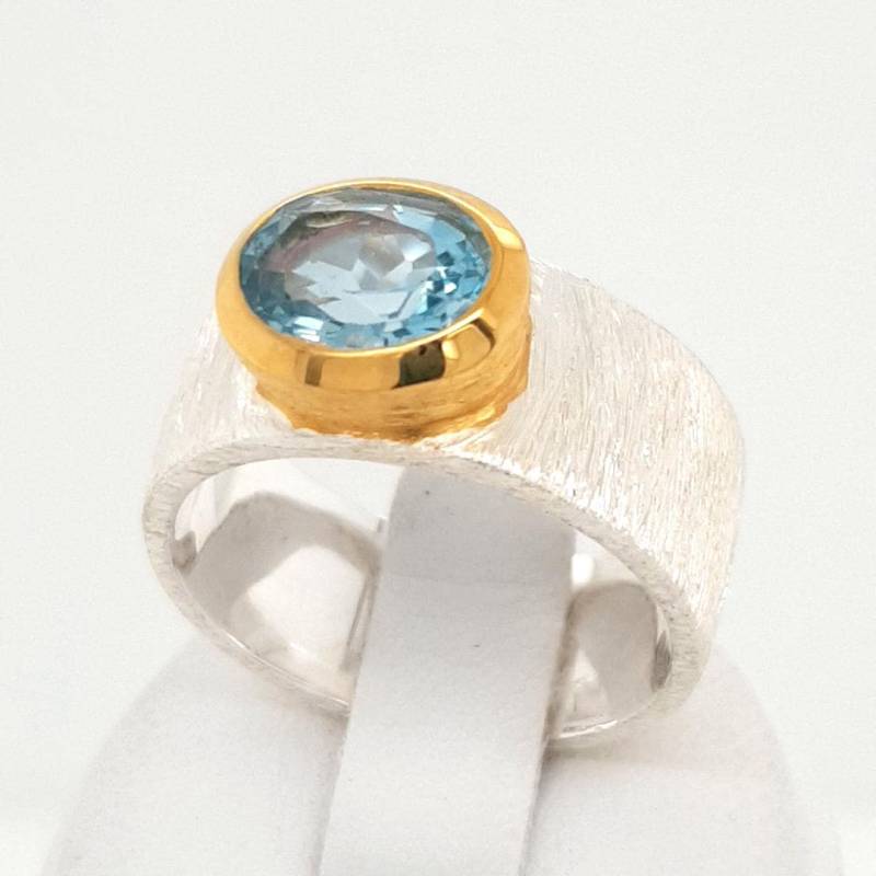 Blautopas Sterling Silber Ring 51.5/53/53.5/54.5/55.5/57.5 von AureliaEdelsteine1