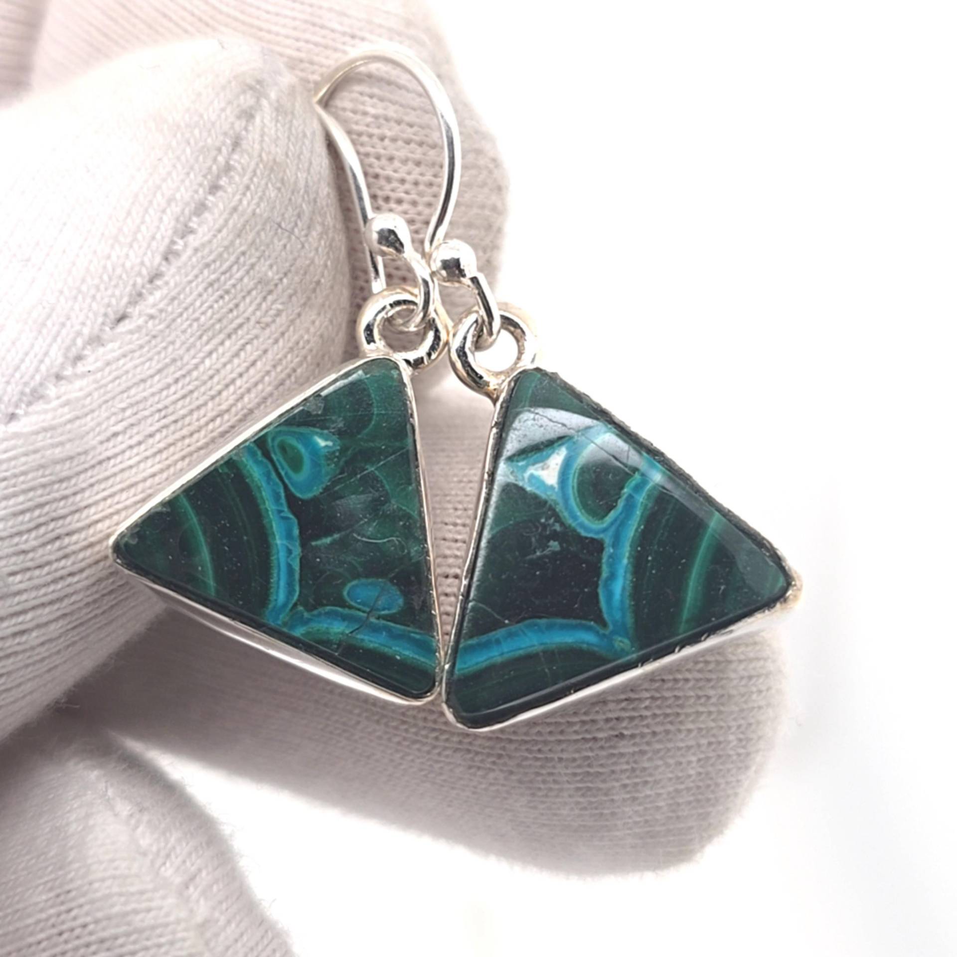 Chrysocola Malachit Sterling Silber Ohrringe von AureliaEdelsteine1