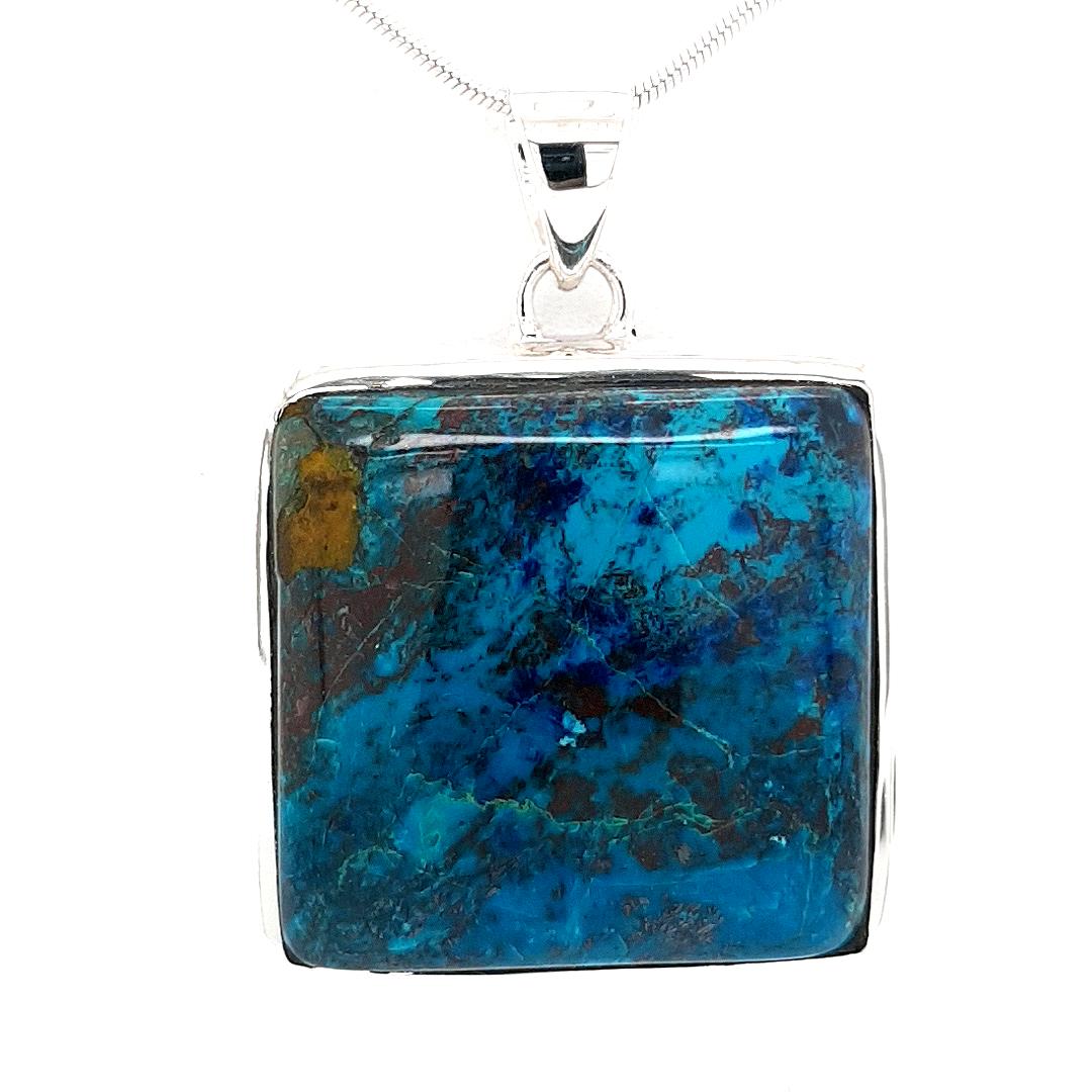 Chrysokoll Sterling Silber Anhänger Chrysokoll Sterling Silber Anhänger von AureliaEdelsteine1