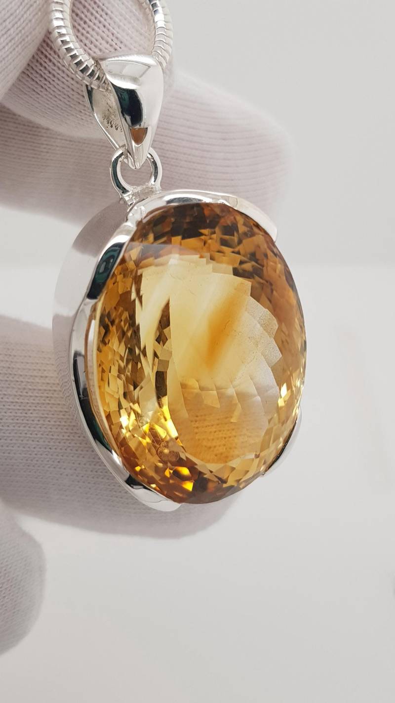 Citrin Sterling Silber Anhänger von AureliaEdelsteine1