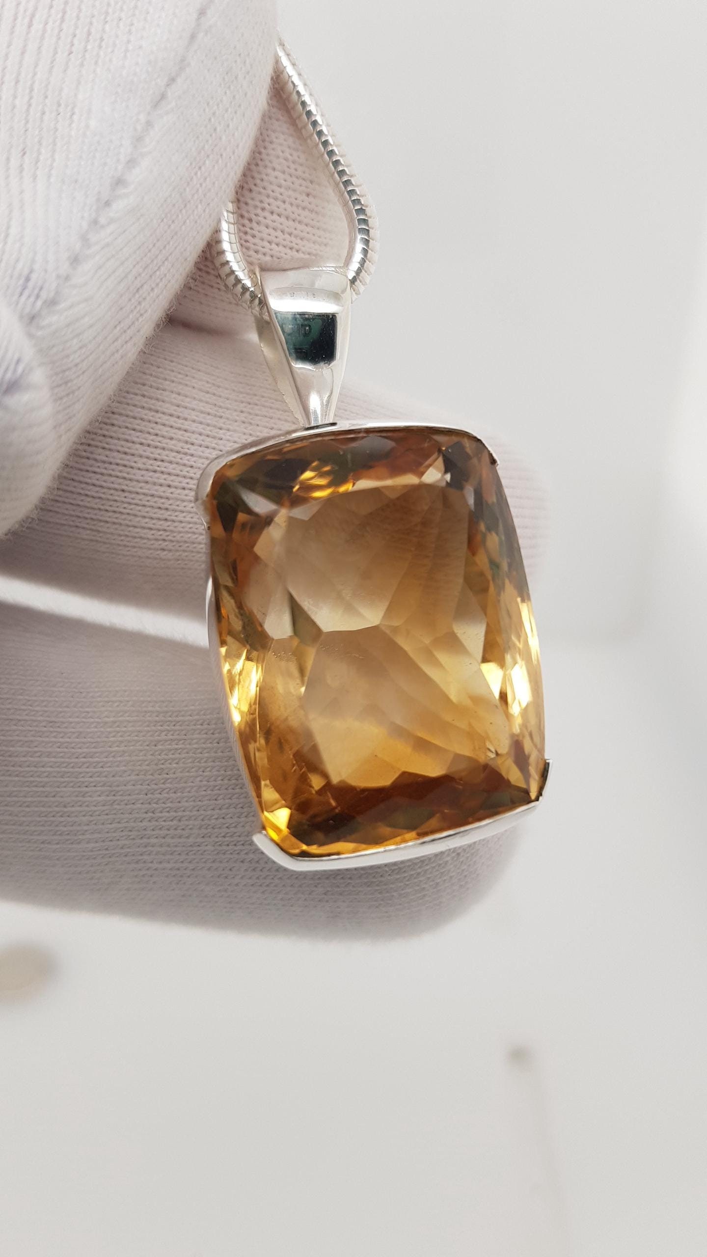 Citrin Sterling Silber Anhänger von AureliaEdelsteine1