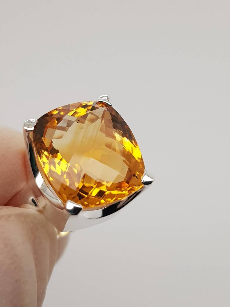 Citrin Sterling Silber Ring 57 von AureliaEdelsteine1