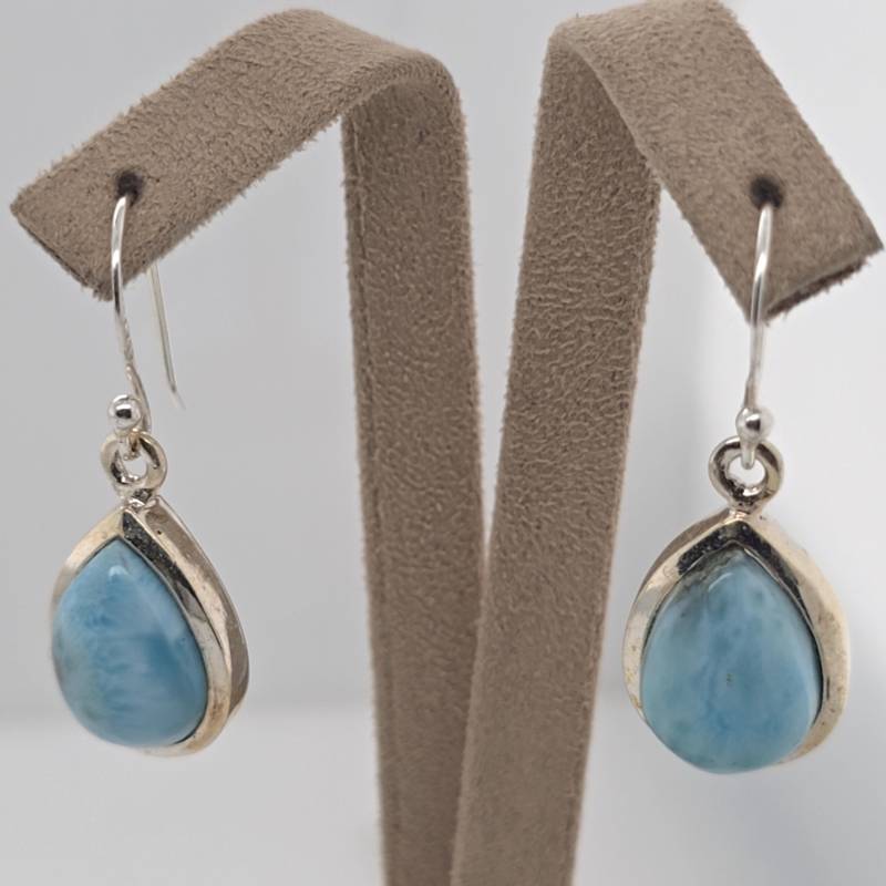 Larimar Sterling Silber Ohrringe Larimar Sterling Silber Ohrringe von AureliaEdelsteine1