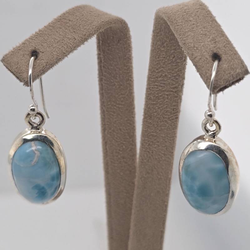 Larimar Sterling Silber Ohrringe Larimar Sterling Silber Ohrringe von AureliaEdelsteine1