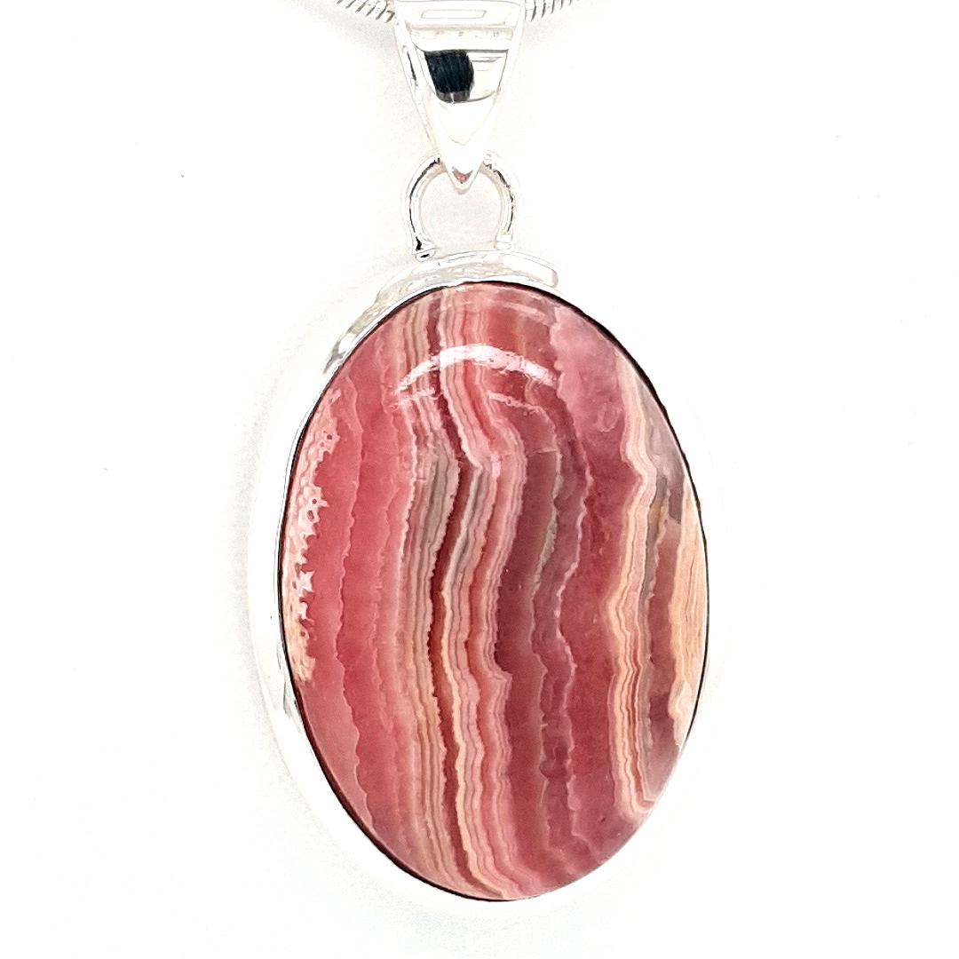 Rhodochrosit Sterling Silber Anhänger von AureliaEdelsteine1