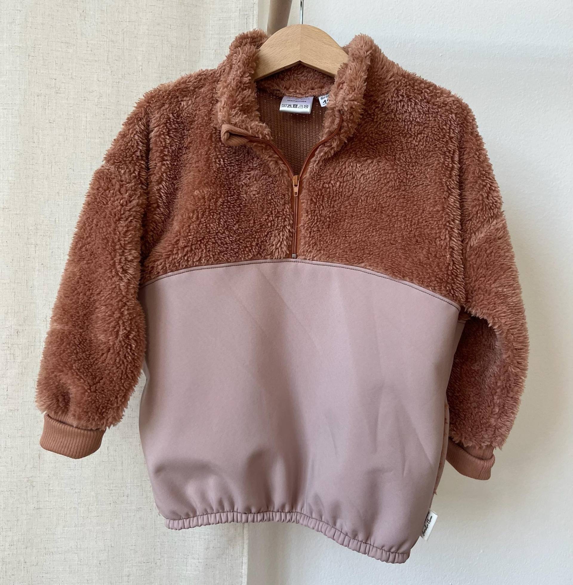 Handgemachter Kinderpullover Braun | Muskatnuss/Rosa | Herbstpullover Winterpullover Verschiedene Größen von AureliaElena