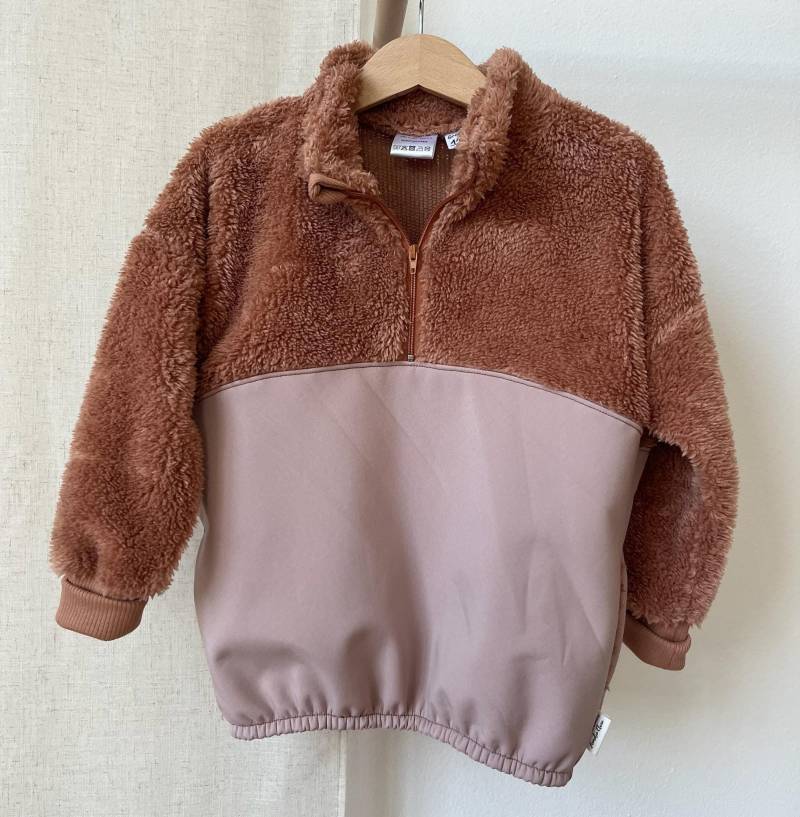 Handgemachter Kinderpullover Braun | Muskatnuss/Rosa | Herbstpullover Winterpullover Verschiedene Größen von AureliaElena