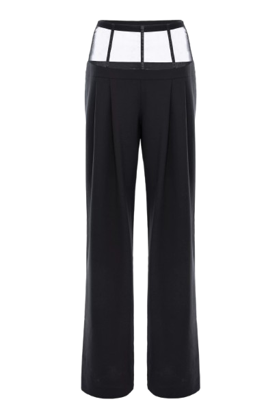 Aureliana | Mesh and Wool Pants | Women's Straight leg pants von Aureliana