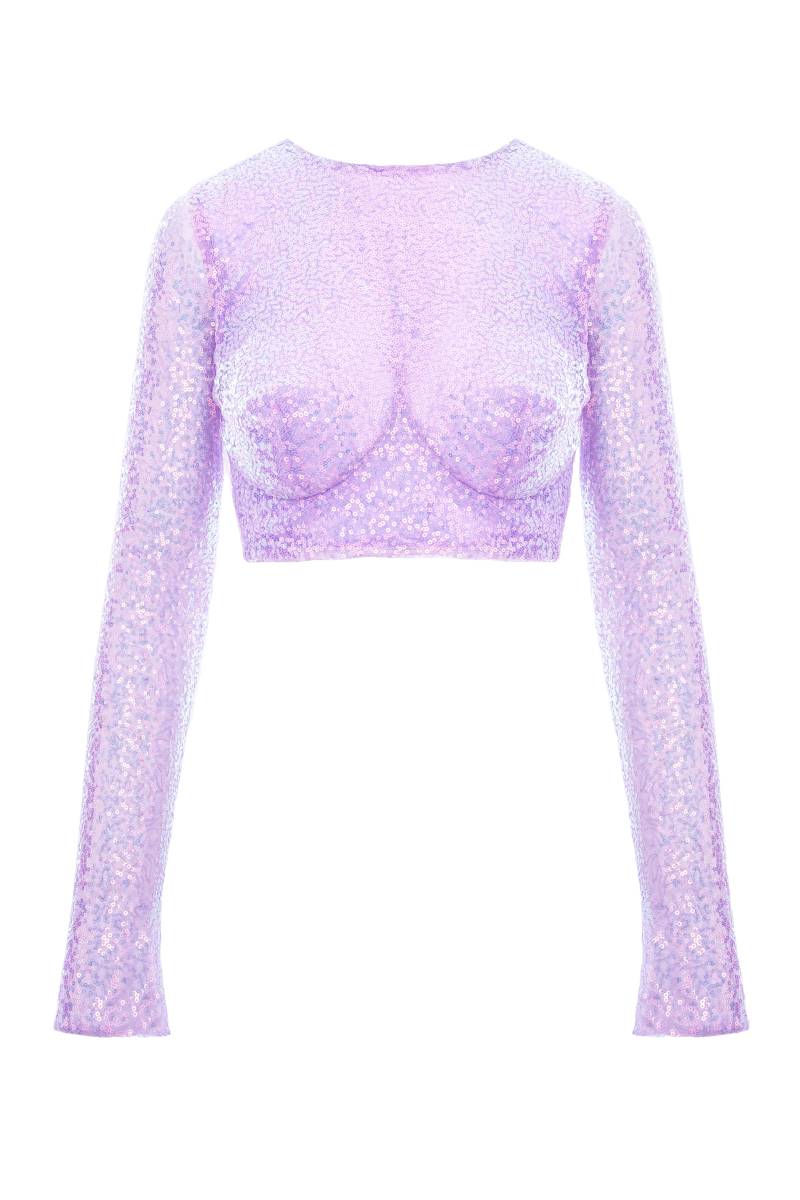 Aureliana | Sequins Crop Top | Women's Lilac Crop tops von Aureliana