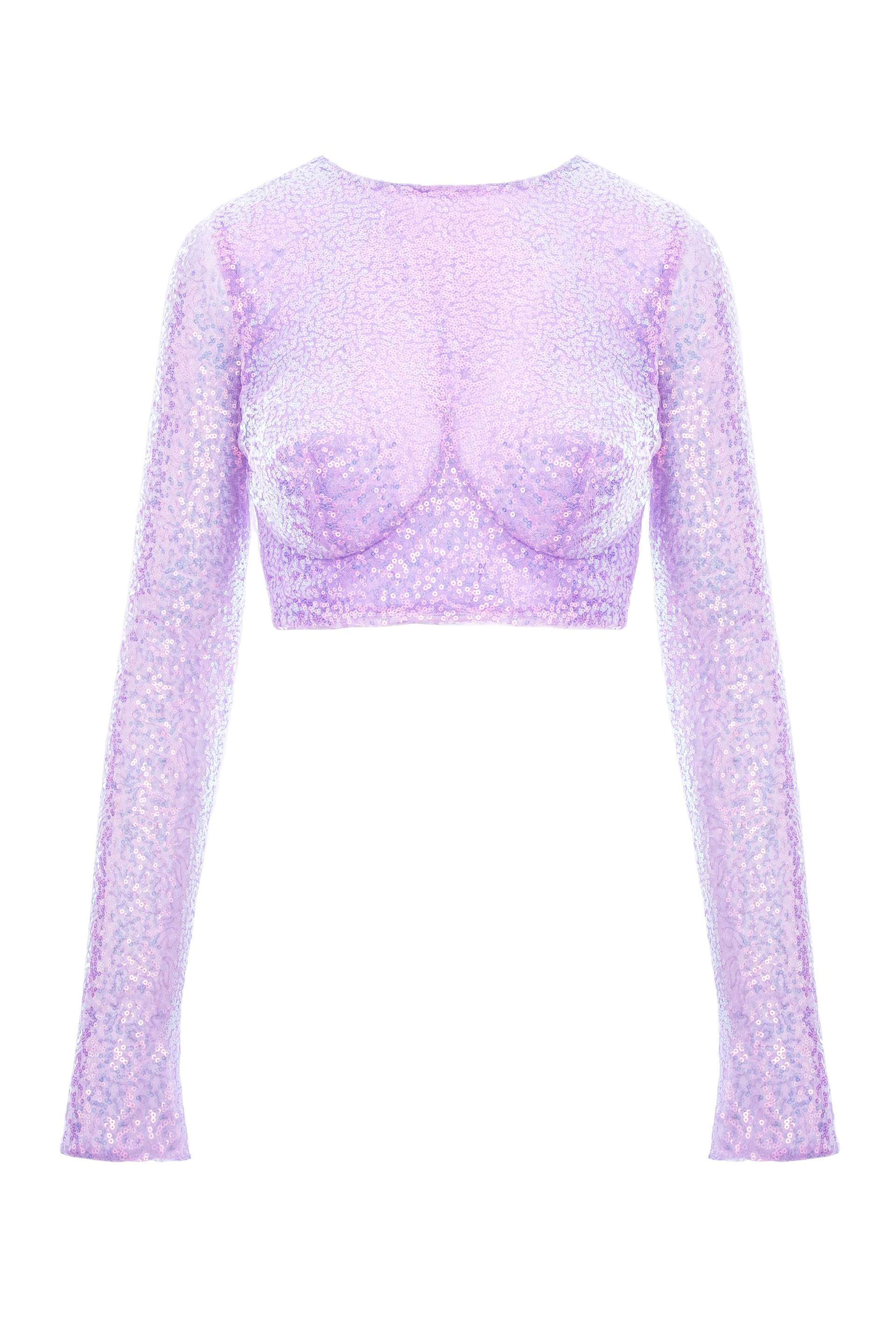 Aureliana | Sequins Crop Top | Women's Lilac Crop tops von Aureliana