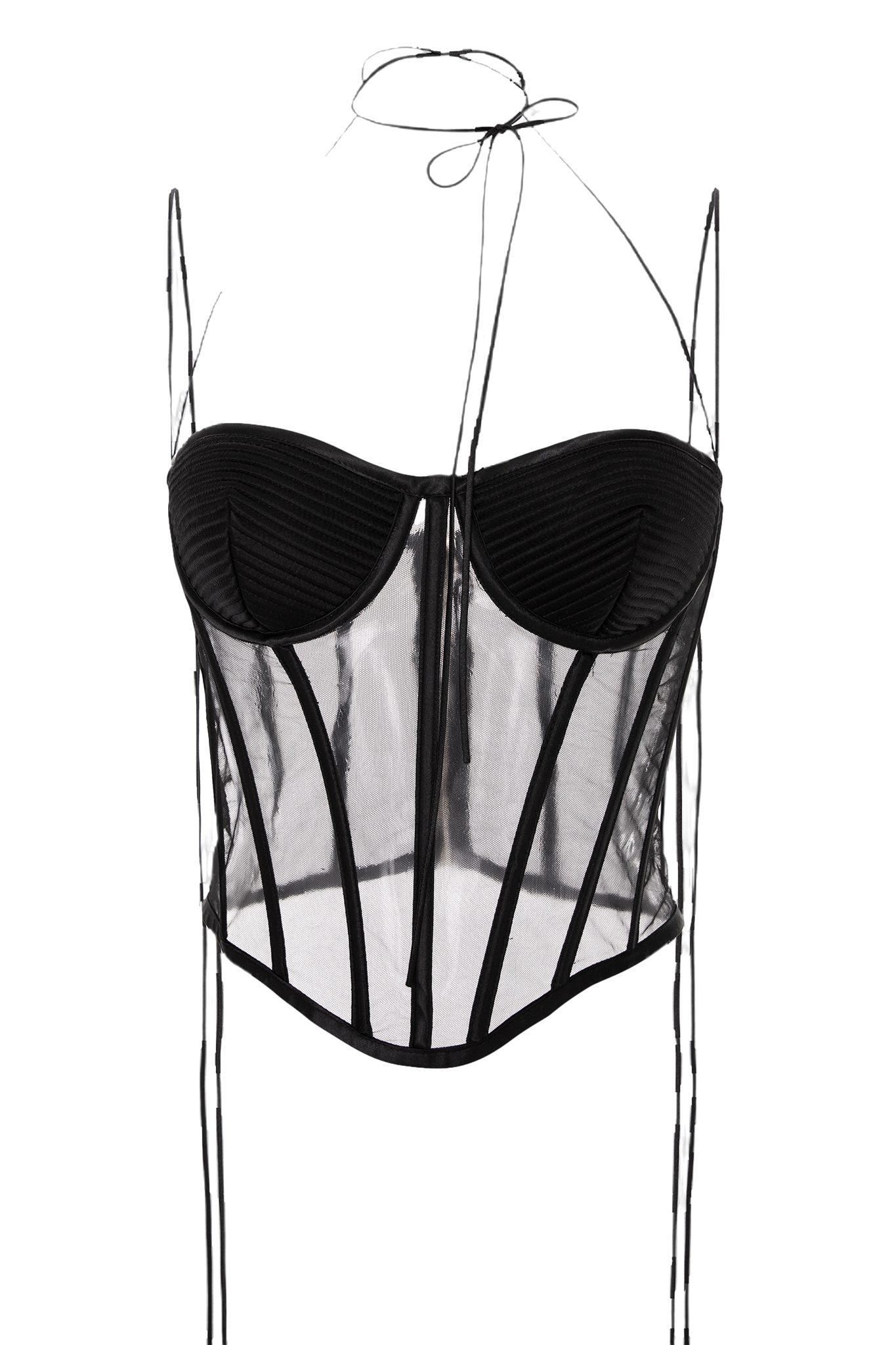 Venus Bustier - Silk Satin and Sheer Tulle Elegance von Aureliana