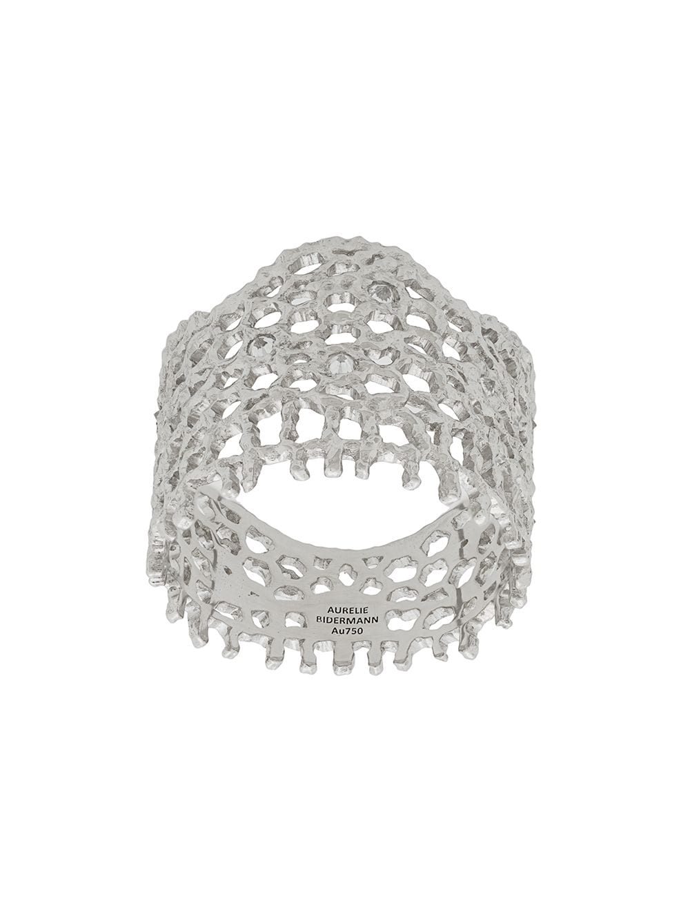 Aurelie Bidermann 18kt 'Vintage Lace' Weißgoldring mit Diamanten - Metallic von Aurelie Bidermann