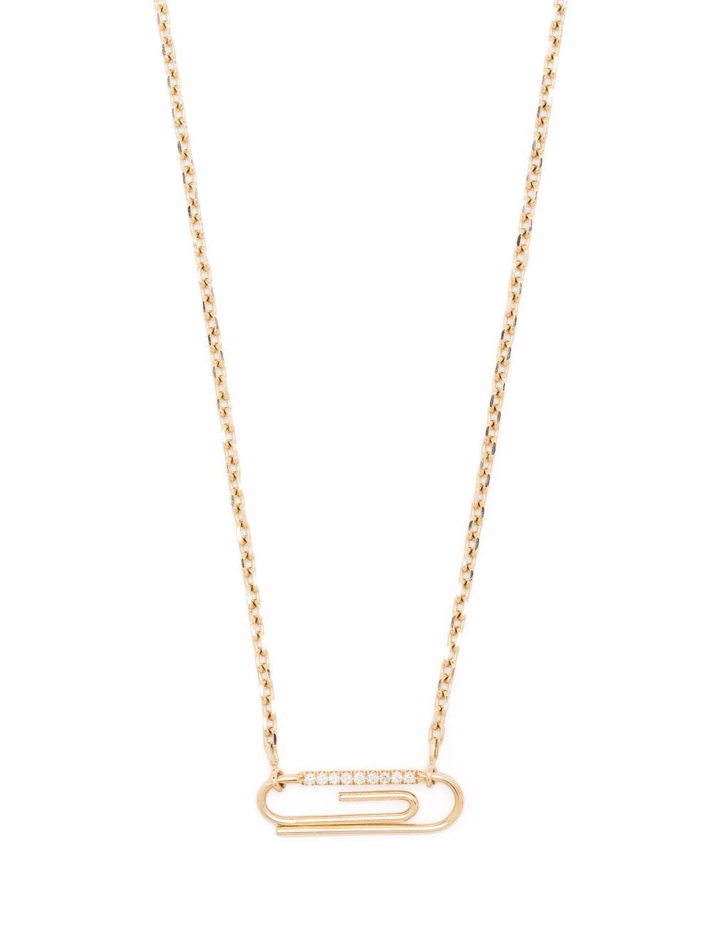 Aurelie Bidermann 18kt Paper Clip Gelbgoldhalskette mit Diamanten von Aurelie Bidermann