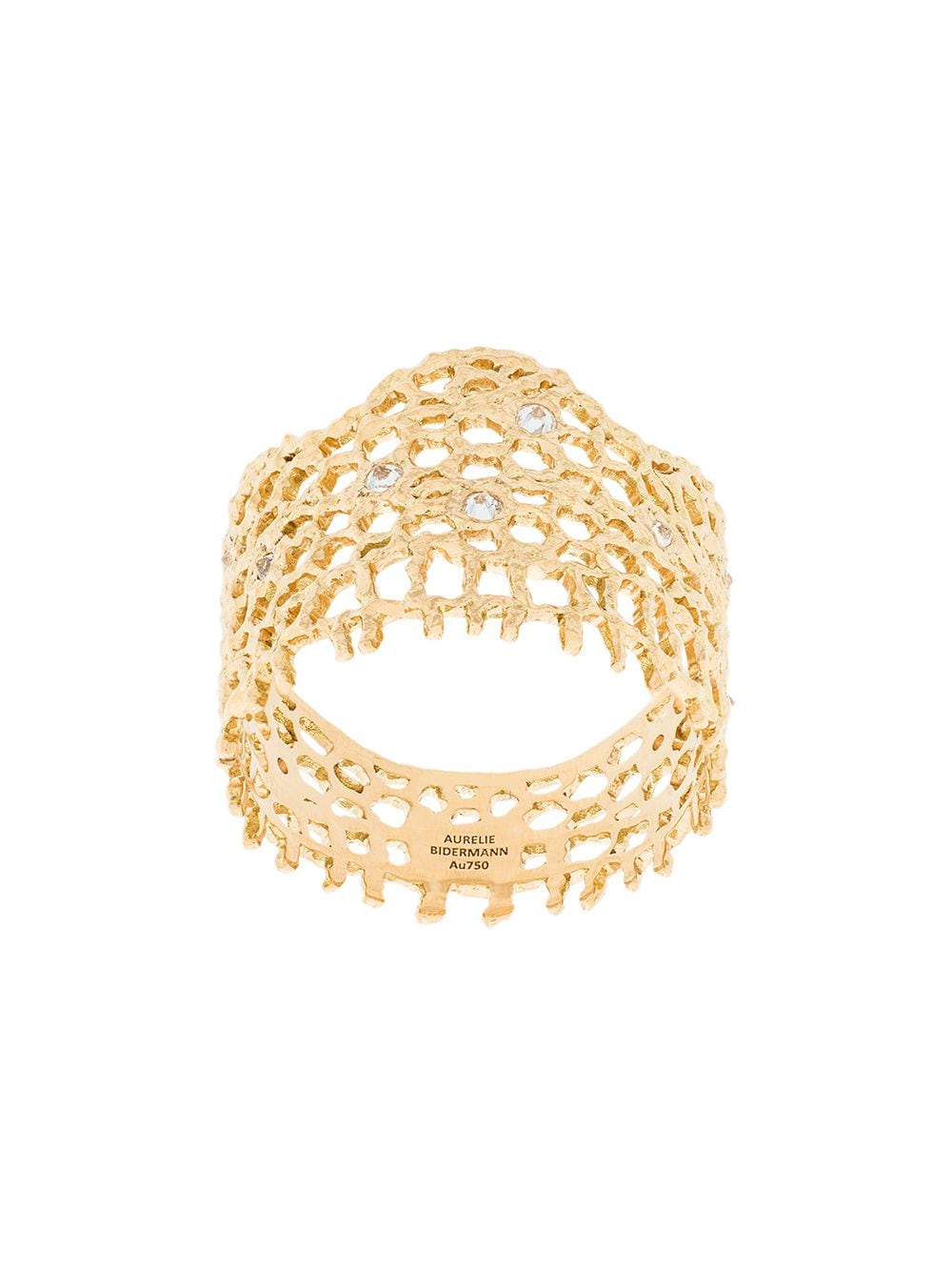 Aurelie Bidermann 'Vintage Lace' Ring mit Diamanten - Metallic von Aurelie Bidermann