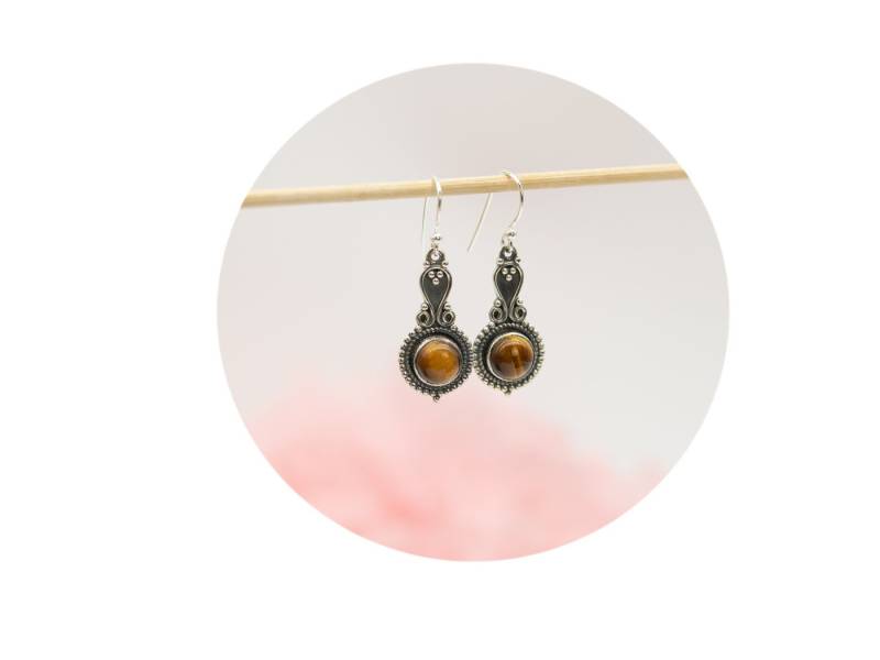 Aurelie Ohrhänger-Set Verspielter Hängeohrring mit Edelstein, 925 Sterlingsilber von Aurelie