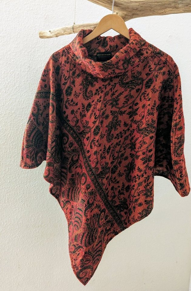 Aurelie Poncho Eleganter Paisley Poncho, für Damen und Herren, mit Stehkragen von Aurelie