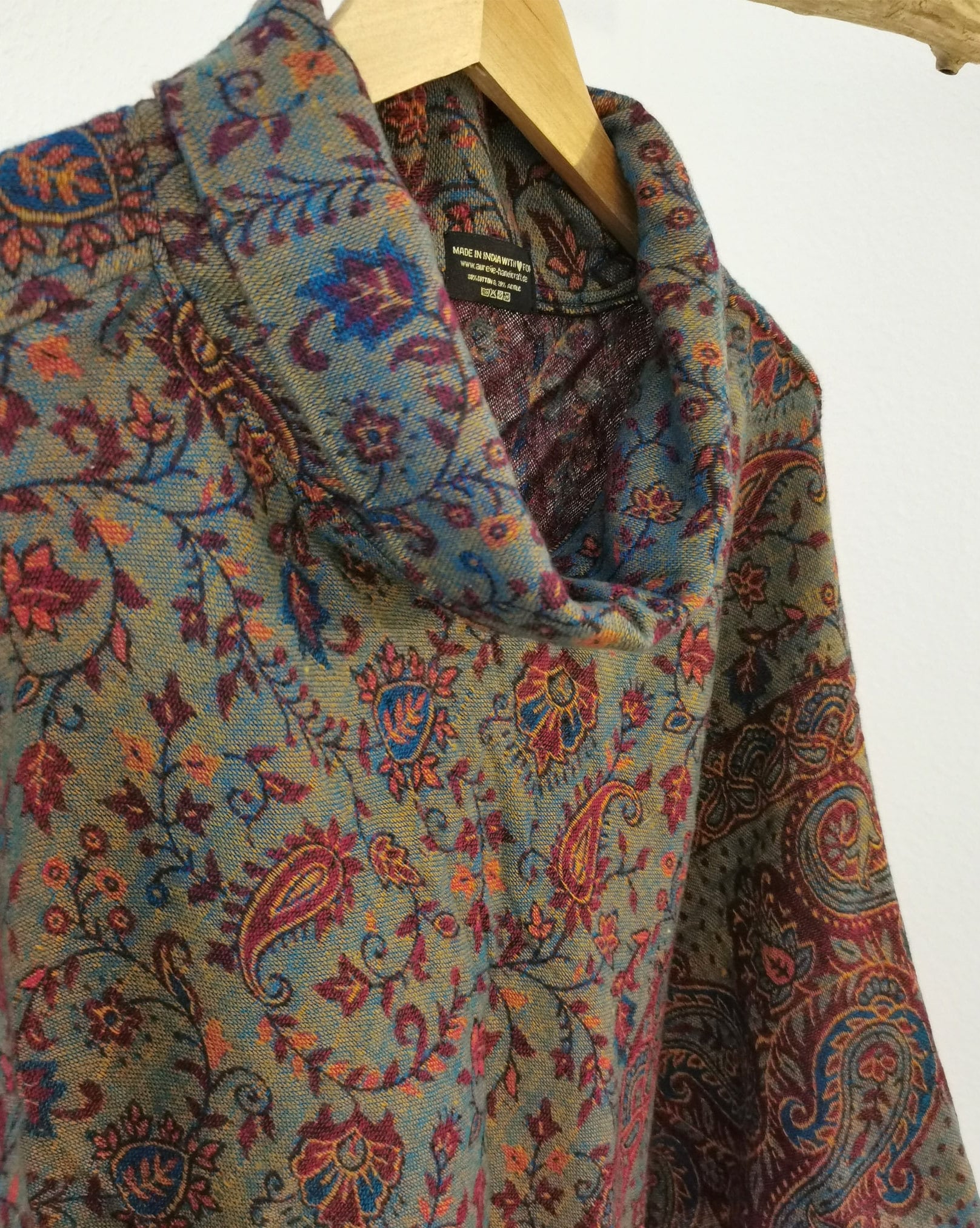 Comodo Poncho Jule Con Motivo Paisley, Turchese von AurelieHandicrafts