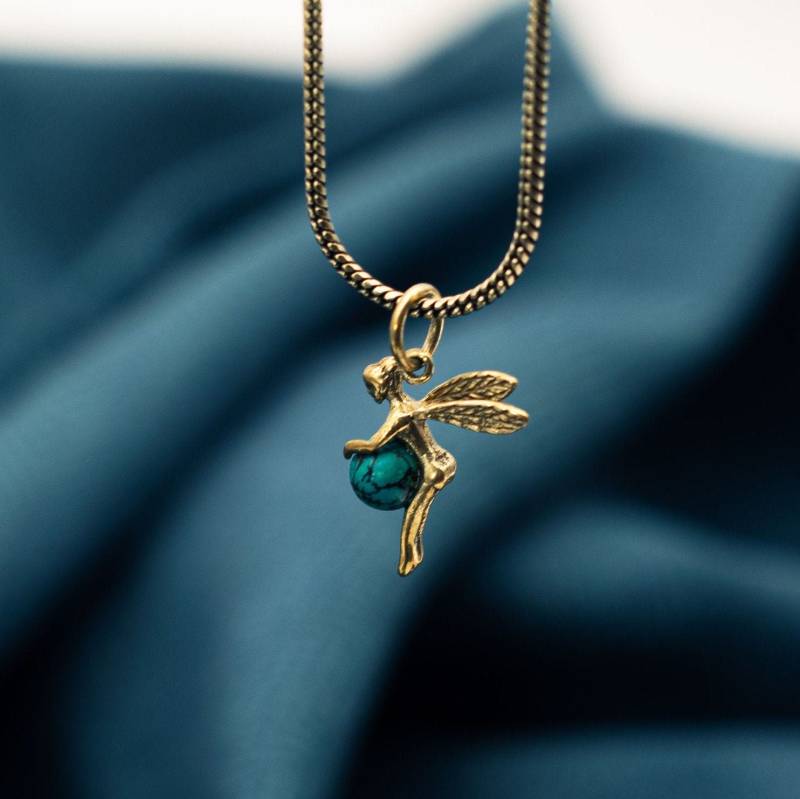 Kette Mit Kleiner Goldener Elfe/Fee, Schmuck Für Kinder von AurelieHandicrafts