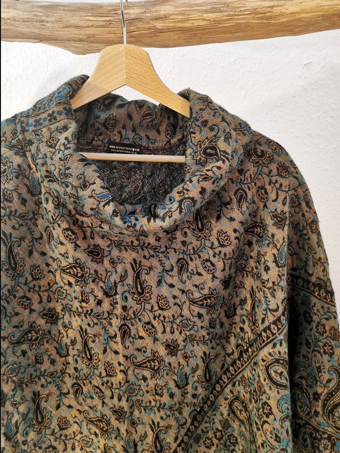 Warmer Poncho, Türkis, Niko von AurelieHandicrafts