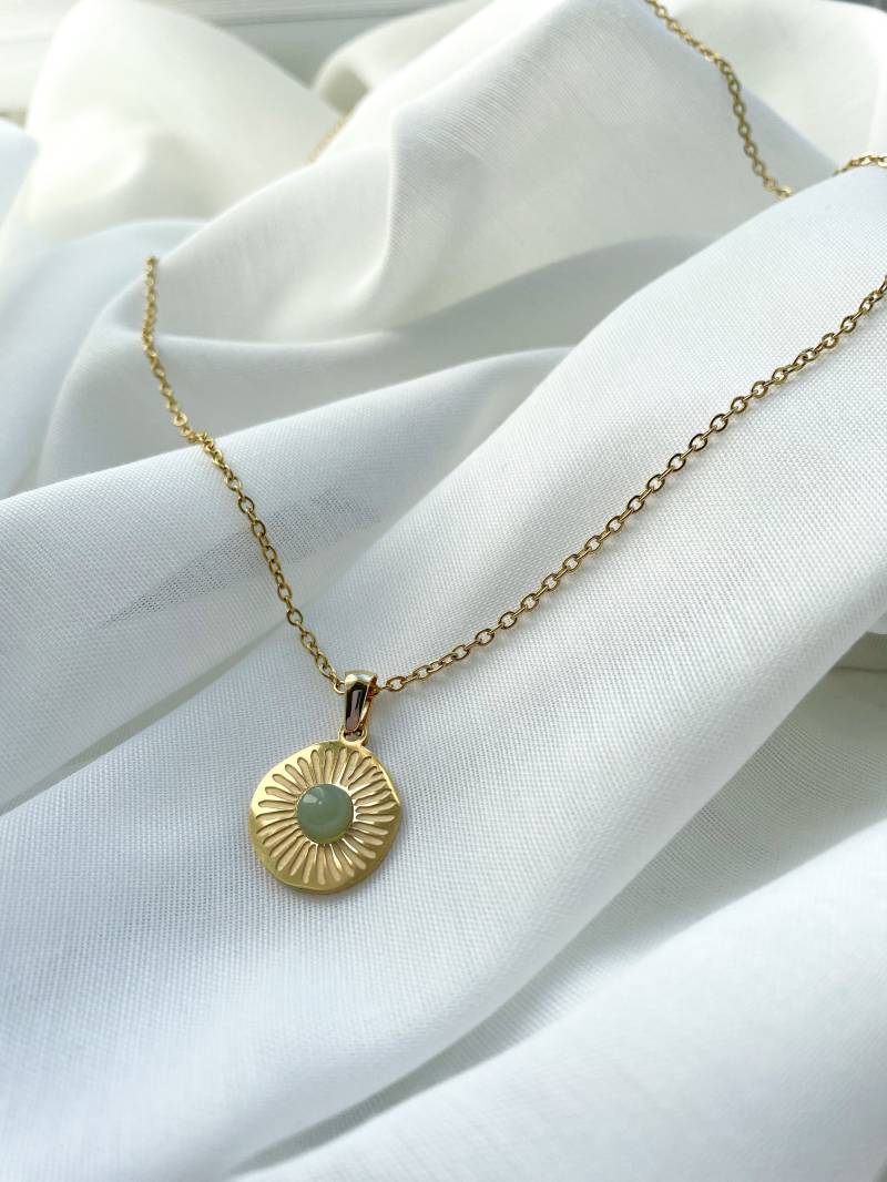 Goldene Aventurin-Kette "Valvia"/Grüne Edelsteinkette von AurelieOfficial