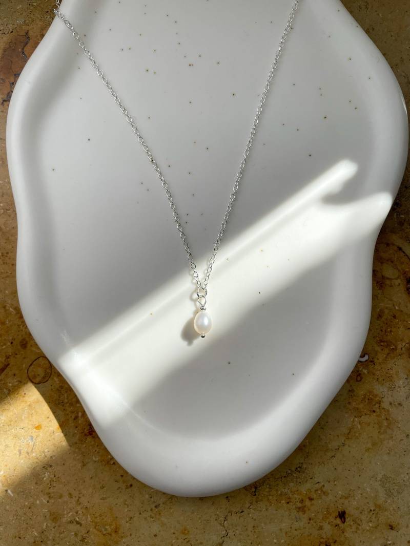 sterling Silber Süßwasserperlen Halskette/ Süßwasser Perlenkette von AurelieOfficial