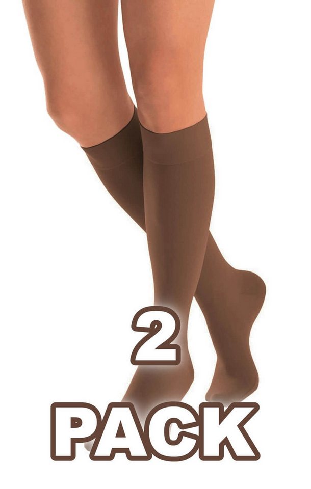 Aurellie Kniestrümpfe 2er Kniestrümpfe Lycra-Kniesocken mit 60 DEN Onesize (2-Paar) von Aurellie