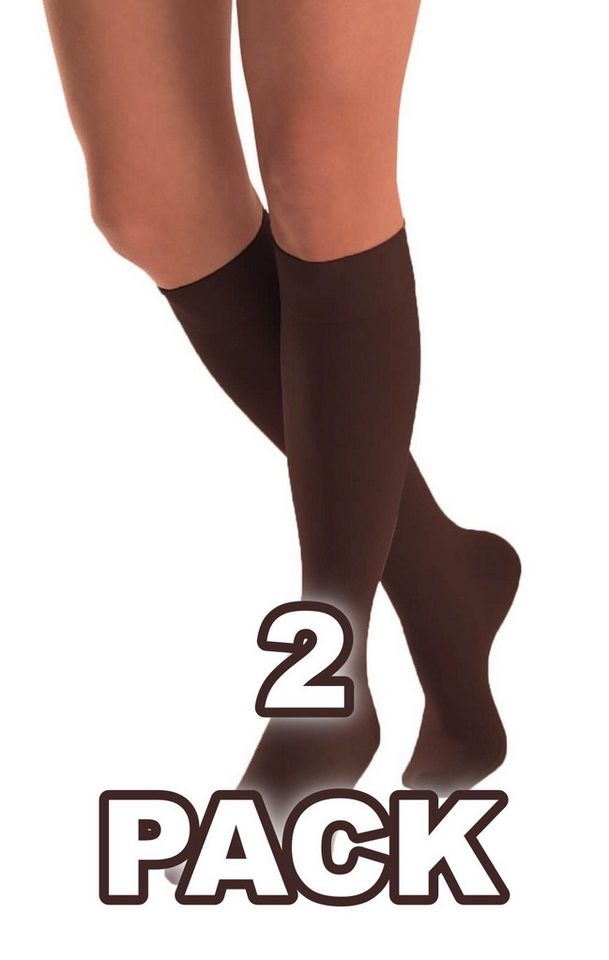 Aurellie Kniestrümpfe 2er Kniestrümpfe Lycra-Kniesocken mit 60 DEN Onesize (2-Paar) von Aurellie