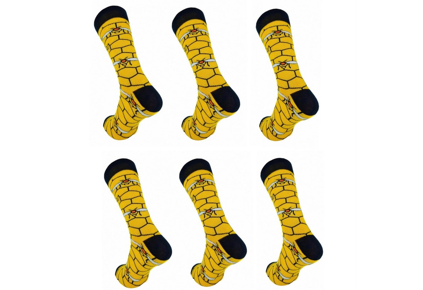 Aurellie Socken Socken für Männer mit Bienenmuster Herrensocken (6-Paar) von Aurellie