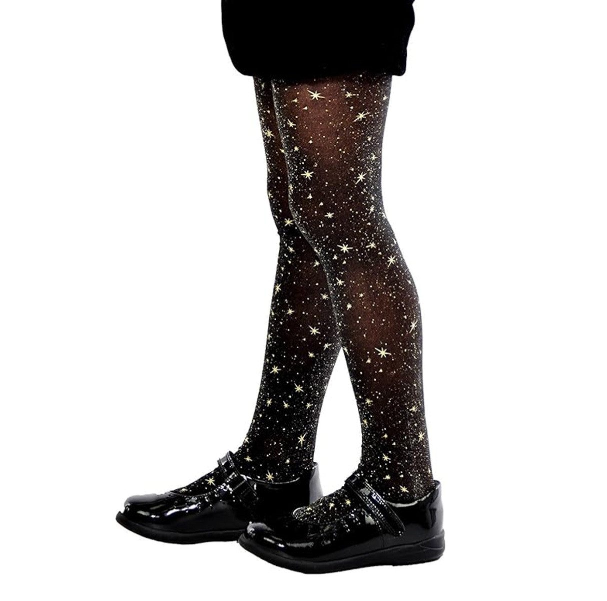 Aurellie Strümpfe Kinderstrumpfhose 20 DEN mit Sternenmuster - Glitzerstrumpfhose für Weihnachten & Feste, 20 DEN von Aurellie