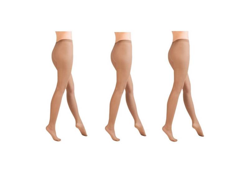 Aurellie Strumpfhose Classic 3er Pack für Damen 40 DEN - Tan von Aurellie