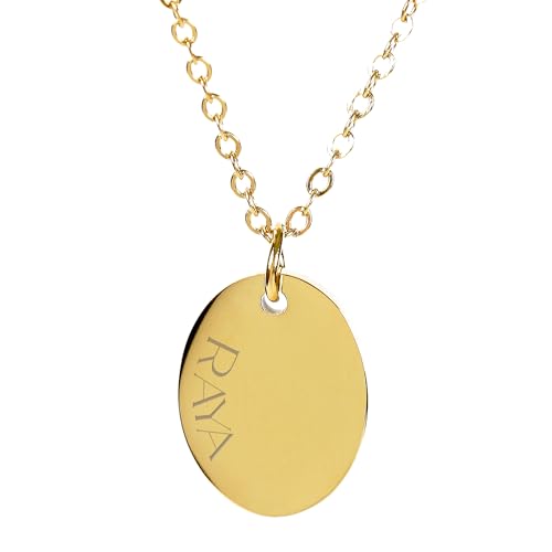 Aurelyn Personalisierte Kette mit Gravur – Halskette personalisiert für Damen – Kettenanhänger mit Wunschtext, Namen oder Initialen – Geschenkidee für Frauen, Freundin, Mama oder dich selbst von Aurelyn