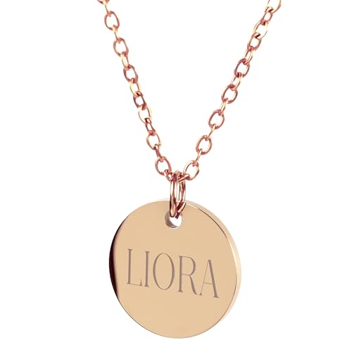 Aurelyn Personalisierte Kette mit Gravur – Halskette personalisiert für Damen – Kettenanhänger mit Wunschtext, Namen oder Initialen – Geschenkidee für Frauen, Freundin, Mama oder dich selbst von Aurelyn
