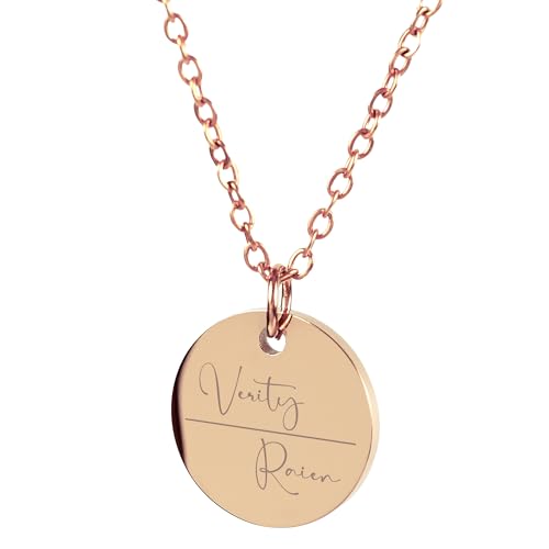 Aurelyn Personalisierte Kette mit Gravur – Halskette personalisiert für Damen – Kettenanhänger mit Wunschtext, Namen oder Initialen – Geschenkidee für Frauen, Freundin, Mama oder dich selbst von Aurelyn