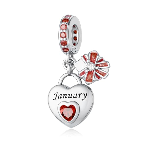Aurevella Herz Geburtsstein Charms Anhänger 925 Sterling Silber Charm für Armbänder und Halskette, Geburtstags, Weihnachten Schmuck Geschenk für Frauen Aurevella Herz Geburtsstein Charms Anhänger 925 Sterling Silber Charm für Armbänder und Halskette, Geburtstags, Weihnachten Schmuck Geschenk für Frauen von Aurevella