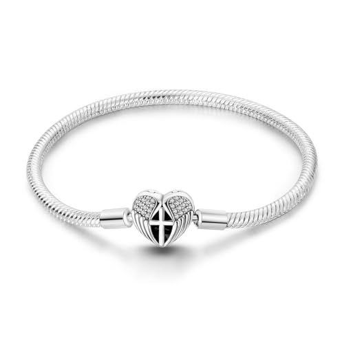 Aurevella 925 Sterling Silber Schlange Kette Schmetterling Blume Kreuz Herz 5A Zirkonia Armband Geschenk für Frauen von Aurevella