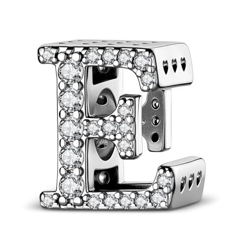 Aurevella 925 Sterling Silber Buchstaben Anhänger A-Z Für Armbänder und Halsketten Initialen Perlen Anhänger DIY-Schmuck Geschenk für Damen von Aurevella