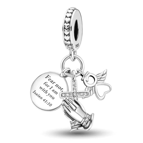 Aurevella 925 Sterling Silber-Anhänger, Katze Kreuz-Anhänger, Passend zu Armbändern und Halsketten im Europäischen und Amerikanischen Stil, Geschenk für Damen von Aurevella