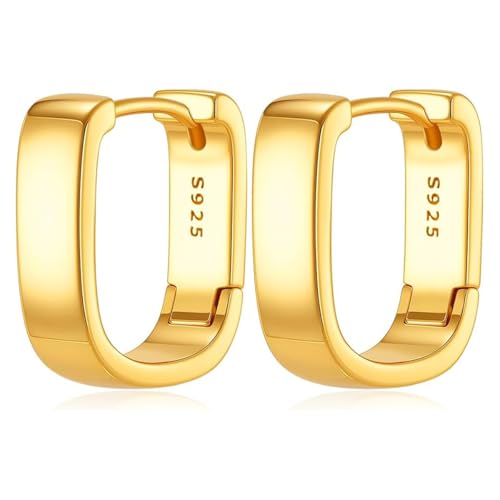 Aurevella Einfache Mode kleine U-förmige Ohrringe 925 Sterling Silber Damen Kreis Ohrringe tägliche Arbeit Partei Urlaub Schmuck Geschenk von Aurevella