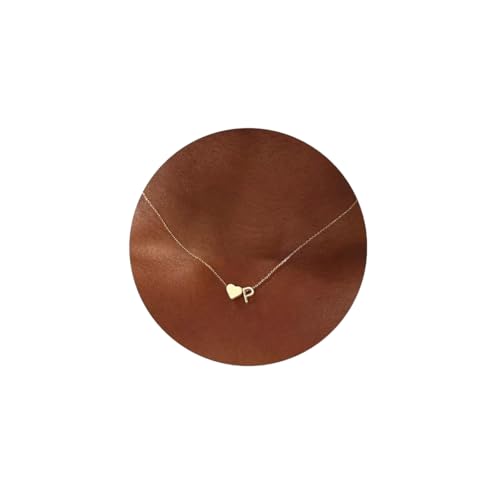 Aurevella Adjustable Minimalist Heart-Shaped Initial Necklace for Women von Aurevella