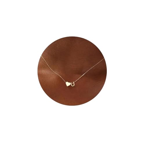 Aurevella Adjustable Minimalist Heart-Shaped Initial Necklace for Women von Aurevella