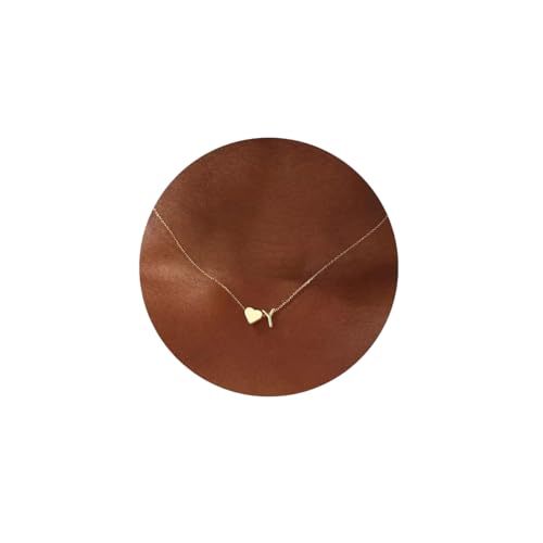 Aurevella Adjustable Minimalist Heart-Shaped Initial Necklace for Women von Aurevella