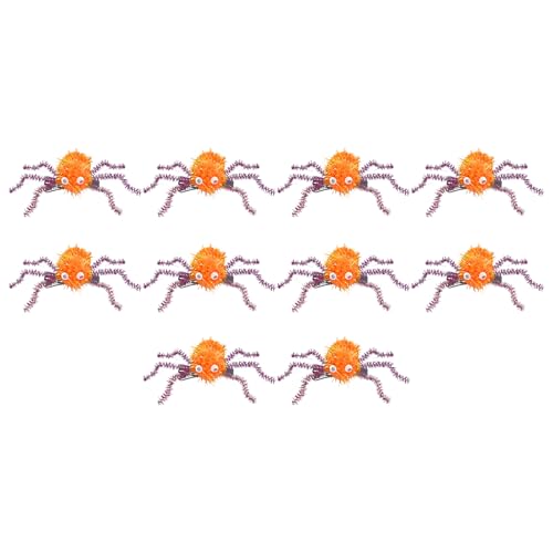 10 x flauschige 3D-Spinnen Haarspangen, Halloween-Haarnadel, Haarstyling-Werkzeug für Seitenhaar, Punk, Erwachsene, Kinder, Festival, Kopfbedeckung von Aurgiarme