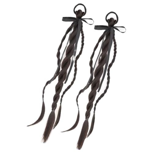 2 Stück geflochtene Haargummis aus Kunstfaser für Damen für den täglichen Gebrauch von Aurgiarme