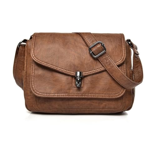 2023 Neue Umhängetasche Messenger Tasche Für Mädchen Frauen PU Leder Crossbody Solid Color Trendy Simple Fashion Bags Mittelgroße Leder von Aurgiarme